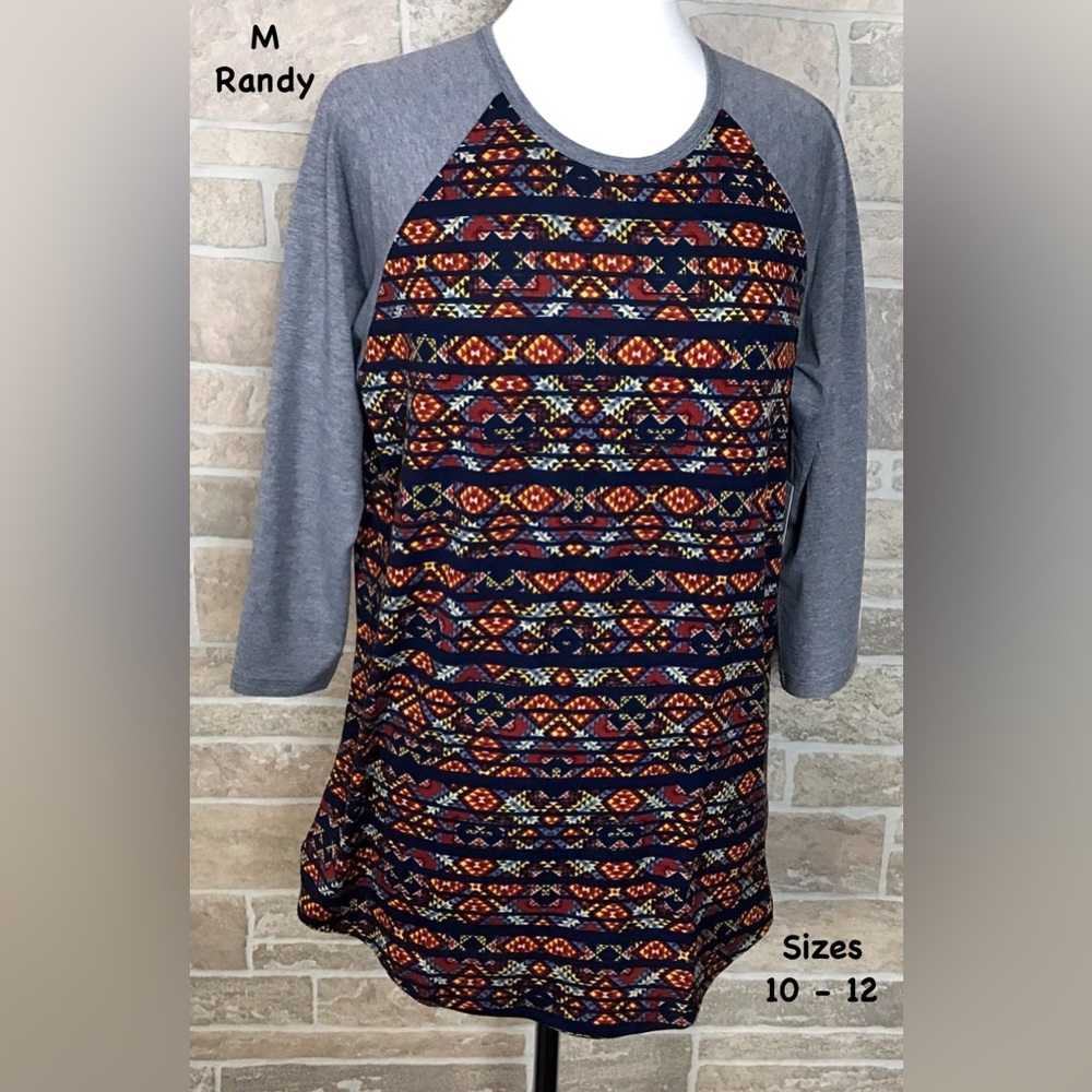 NEW LuLaRoe Aztec Randy Raglan Tee - Picture 1 of 4